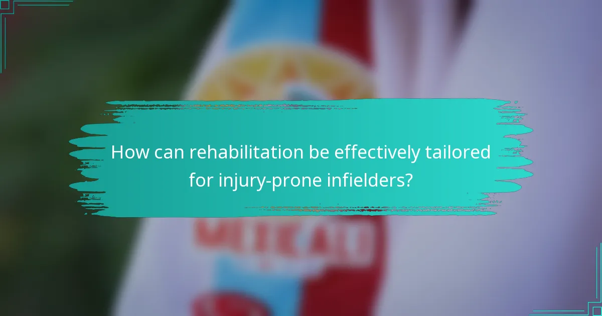 How can rehabilitation be effectively tailored for injury-prone infielders?