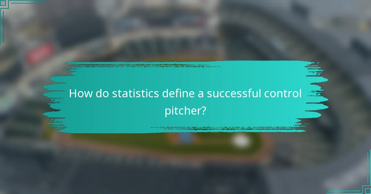 How do statistics define a successful control pitcher?
