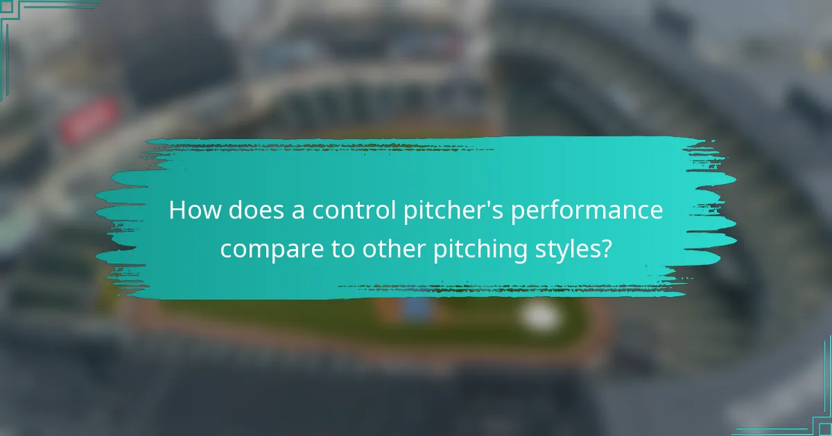 How does a control pitcher's performance compare to other pitching styles?