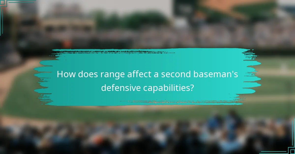 How does range affect a second baseman's defensive capabilities?
