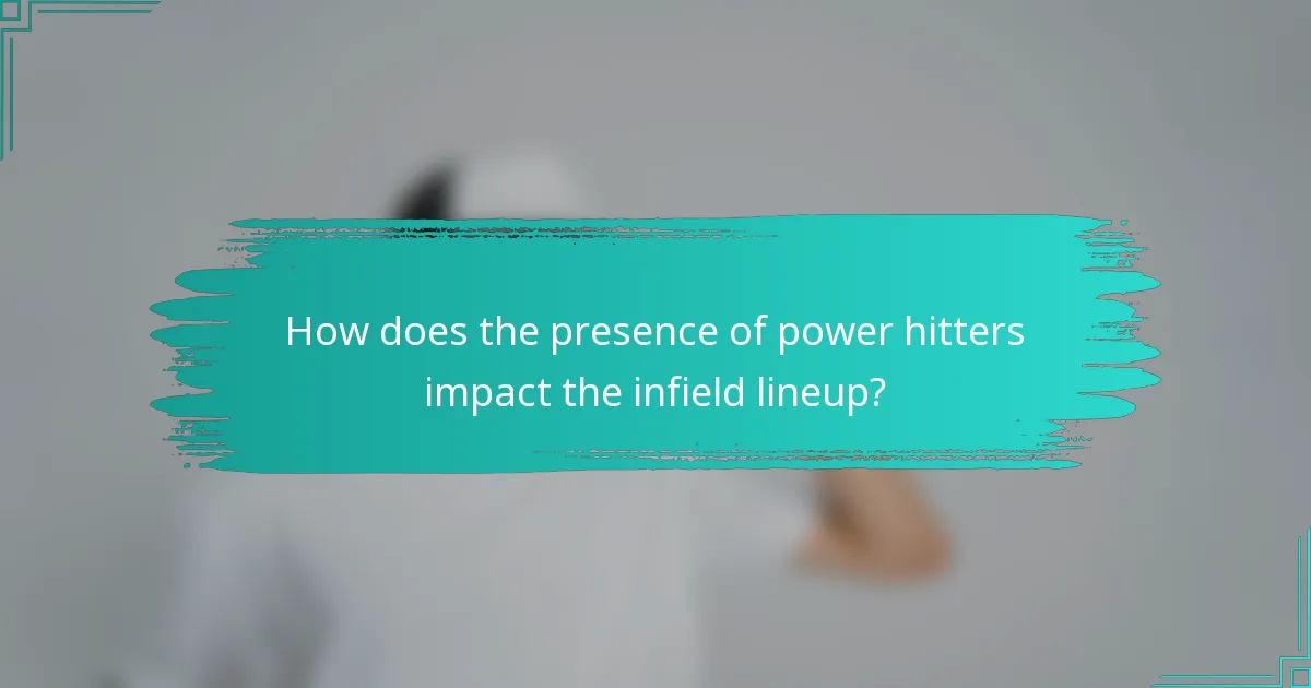 How does the presence of power hitters impact the infield lineup?